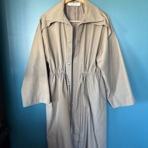 Geoffrey Beene Gallant Neiman Marcus Tan Beige Trenchcoat Snap Close Coat 10